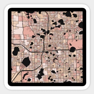 Orlando Map Pattern in Soft Pink Pastels Sticker